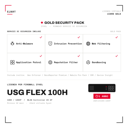 iCard Zyxel Gold Security Pack 1 anno — USGFlex 100H/100HP